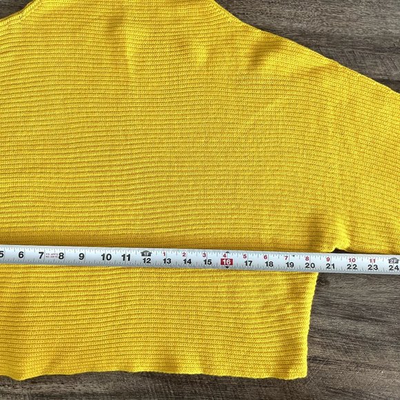 Leith Nordstrom Yellow Crop Knit Sweater Dolman Sleeve Women's Size XS - Picture 7 of 7